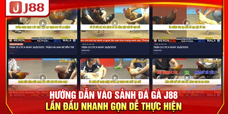 Hướng dẫn vào sảnh đá gà J88 lần đầu nhanh gọn dễ thực hiện