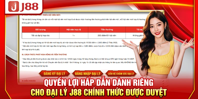 Quyền lợi hấp dẫn dành riêng cho đại lý J88 chính thức được duyệt